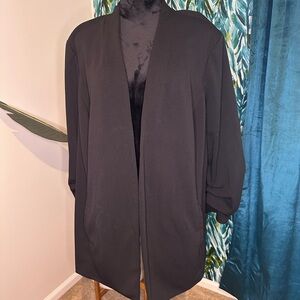 Black Open Front Blazer